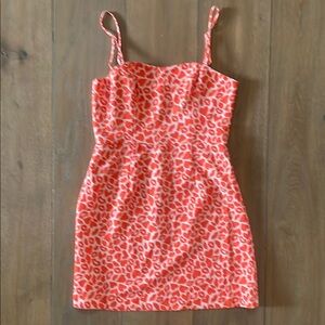 French Connection Orange Patterned Mini Dress-size 2